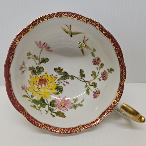 Hand Painted Chubu China Occupied Japan Cup & Saucer Gold Trim & Accents - Picture 8 of 8
